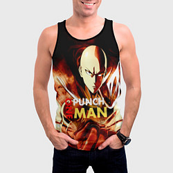 Майка-безрукавка мужская Огненный Сайтама One Punch-Man, цвет: 3D-черный — фото 2