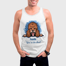 Майка-безрукавка мужская Собака Пудель Poodle, цвет: 3D-белый — фото 2