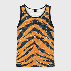 Майка-безрукавка мужская Новогодняя шкура тигра, цвет: 3D-черный