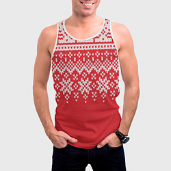 Майка-безрукавка мужская Knitted Pattern, цвет: 3D-белый — фото 2