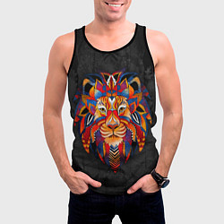 Майка-безрукавка мужская CALM LION, цвет: 3D-черный — фото 2