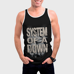 Майка-безрукавка мужская System of a Down, цвет: 3D-белый — фото 2