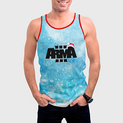 Майка-безрукавка мужская ARMA 3 НОВОГОДНЯЯ, цвет: 3D-красный — фото 2