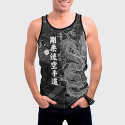 Майка-безрукавка мужская Токийский Дракон Иероглифы Dragon Japan, цвет: 3D-черный — фото 2