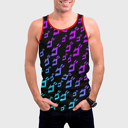 Майка-безрукавка мужская JOJOS BIZARRE ADVENTURE NEON PATTERN НЕОН УЗОР, цвет: 3D-красный — фото 2