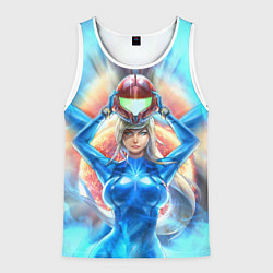 Майка-безрукавка мужская Самус Аран Samus Aran, цвет: 3D-белый