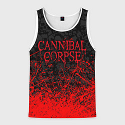 Майка-безрукавка мужская CANNIBAL CORPSE, БРЫЗГИ КРАСОК ЧЕРЕПА, цвет: 3D-белый