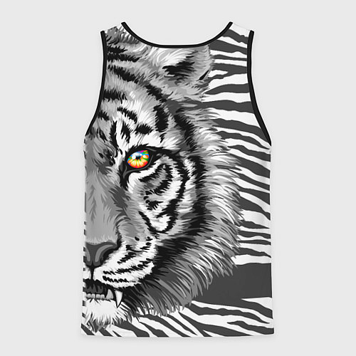 Мужская майка без рукавов Голова тигра 22 / 3D-Черный – фото 2