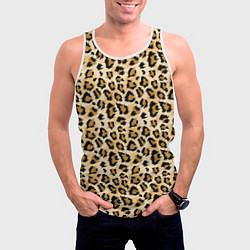 Майка-безрукавка мужская Пятна Дикого Леопарда, цвет: 3D-белый — фото 2
