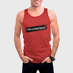 Майка-безрукавка мужская VIVA LA RESISTENCIA, цвет: 3D-красный — фото 2
