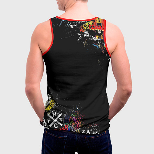 Мужская майка без рукавов ВСЁ ИДЁТ ПО ПЛАНУ ГРАЖДАНСКАЯ ОБОРОНА ЛОГО РОК ГРУ / 3D-Красный – фото 4