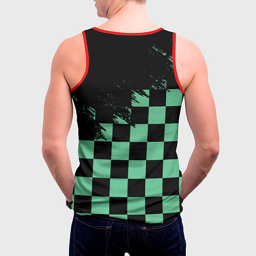 Мужская майка без рукавов TANJIRO KAMAD, КЛИНОК РАССЕКАЮЩИЙ ДЕМОНОВ / 3D-Красный – фото 4