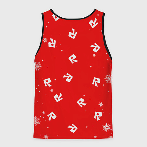 Мужская майка без рукавов НОВОГОДНИЙ СВИТЕР ROBLOX РОБЛОКС НОВЫЙ ГОД 2022 / 3D-Черный – фото 2
