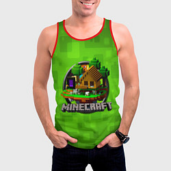 Майка-безрукавка мужская Minecraft Logo Green, цвет: 3D-красный — фото 2