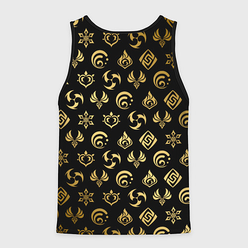 Мужская майка без рукавов GOLDEN GENSHIN IMPACT PATTERN ЗОЛОТО ГЕНШИН ИМПАКТ / 3D-Черный – фото 2