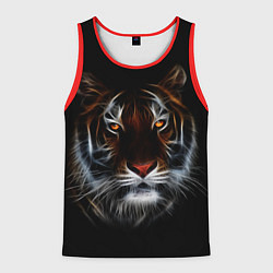 Майка-безрукавка мужская Тигр в Темноте Глаза Зверя, цвет: 3D-красный
