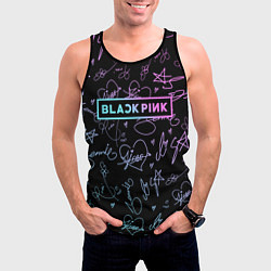 Майка-безрукавка мужская NEON BLACKPINK АВТОГРАФЫ, цвет: 3D-черный — фото 2