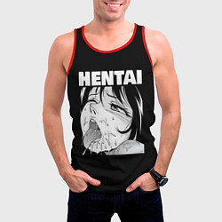 Майка-безрукавка мужская HENTAI девочка ahegao, цвет: 3D-красный — фото 2