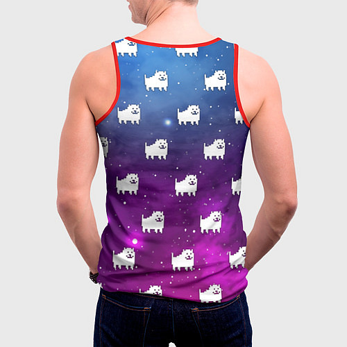 Мужская майка без рукавов UNDERTALE DOGS PATTERN SPACE / 3D-Красный – фото 4