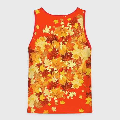 Мужская майка без рукавов Кленовый листопад / 3D-Красный – фото 2