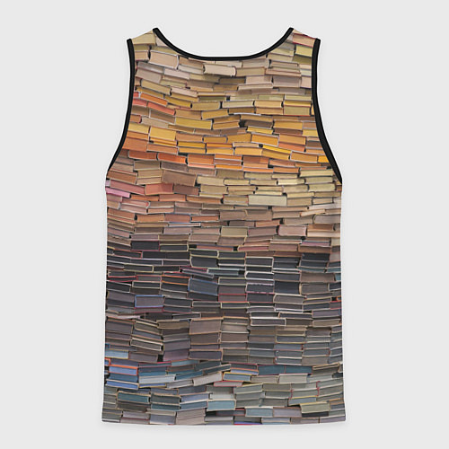 Мужская майка без рукавов Книжные кирпичики знаний / 3D-Черный – фото 2
