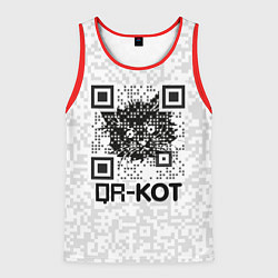 Мужская майка без рукавов QR код котик