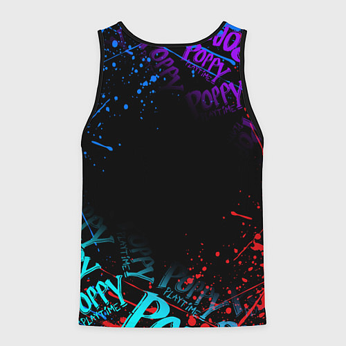 Мужская майка без рукавов POPPY PLAYTIME ЛИЦО МОНСТРА ХАГИ ВАГИ / 3D-Черный – фото 2