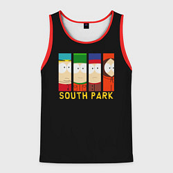 Майка-безрукавка мужская South Park - Южный парк главные герои, цвет: 3D-красный