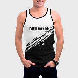 Майка-безрукавка мужская Nissan ниссан, цвет: 3D-черный — фото 2