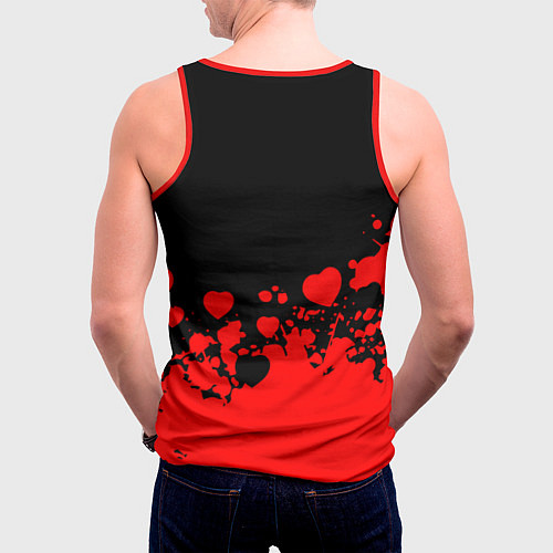 Мужская майка без рукавов Adele Сердечки Автограф / 3D-Красный – фото 4