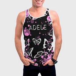 Майка-безрукавка мужская Adele - Бабочки, цвет: 3D-белый — фото 2