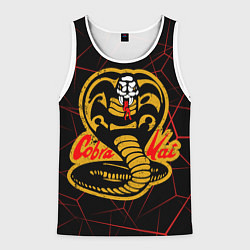Майка-безрукавка мужская Кобра кай и красный узор, цвет: 3D-белый