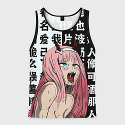 Майка-безрукавка мужская AHEGAO ZERO TWO Зеро ту ахегао, цвет: 3D-черный