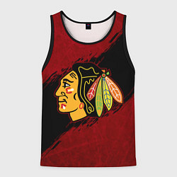 Майка-безрукавка мужская Chicago Blackhawks, Чикаго Блэкхокс, цвет: 3D-черный