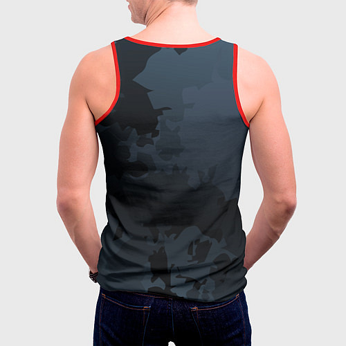 Мужская майка без рукавов Психоделическая корова-космонавт / 3D-Красный – фото 4