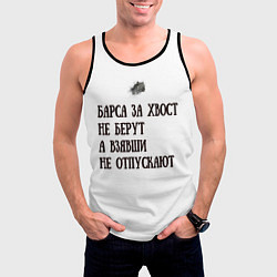 Майка-безрукавка мужская Барс пословица, цвет: 3D-черный — фото 2