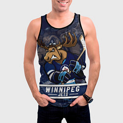 Майка-безрукавка мужская Виннипег Джетс, Winnipeg Jets Маскот, цвет: 3D-черный — фото 2