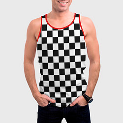 Майка-безрукавка мужская Chess Squares Cubes, цвет: 3D-красный — фото 2