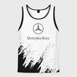 Майка-безрукавка мужская Mercedes-Benz - White texture, цвет: 3D-черный
