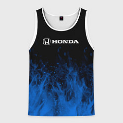 Майка-безрукавка мужская Honda огонь, цвет: 3D-белый