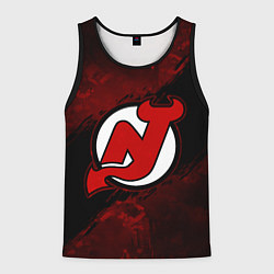 Майка-безрукавка мужская New Jersey Devils, Нью Джерси Девилз, цвет: 3D-черный