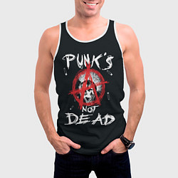 Майка-безрукавка мужская Punks Not Dead Анархия, цвет: 3D-белый — фото 2