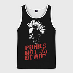 Майка-безрукавка мужская Punks Not Dead, цвет: 3D-белый