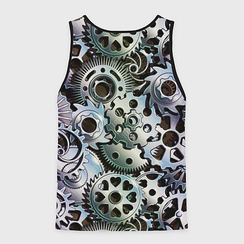 Мужская майка без рукавов Стимпанк шестеренки Steampunk / 3D-Черный – фото 2