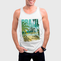 Майка-безрукавка мужская Тропический Рай Бразилии, цвет: 3D-белый — фото 2