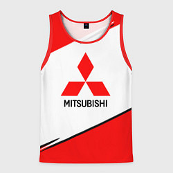 Майка-безрукавка мужская Mitsubishi Logo Geometry, цвет: 3D-красный