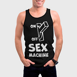 Майка-безрукавка мужская SEX MACHINE Секс Машина, цвет: 3D-черный — фото 2