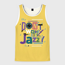 Майка-безрукавка мужская Джаз Jazz, цвет: 3D-белый