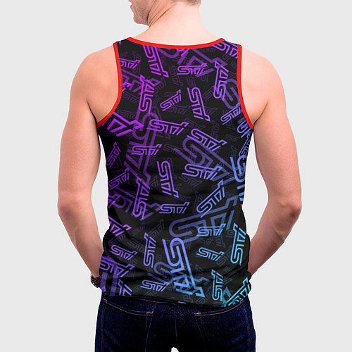Мужская майка без рукавов STI NEON PATTERN / 3D-Красный – фото 4