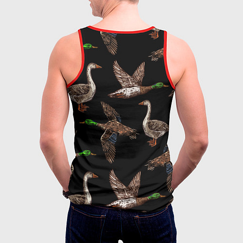 Мужская майка без рукавов Утки паттерн / 3D-Красный – фото 4